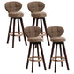Modern Backrest Rotatable Counter Stool Wood Kitchen Bar Stool with Cushion and Pedal Coffee Brown 4 Piece Set Clearhalo 'Bar Furniture' 'Bar Stools' 'bar_stools' 'furn' 'furn_bar_stools' 'furniture_bar_stools' 'Kitchen & Dining Furniture' 'kitchen&dining_furn' 'kitchen' 'kitchen_furn' Furniture' 4463248