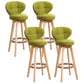 Modern Backrest Rotatable Counter Stool Wood Kitchen Bar Stool with Cushion and Pedal Light Green Natural 4 Piece Set Clearhalo 'Bar Furniture' 'Bar Stools' 'bar_stools' 'furn' 'furn_bar_stools' 'furniture_bar_stools' 'Kitchen & Dining Furniture' 'kitchen&dining_furn' 'kitchen' 'kitchen_furn' Furniture' 4463253
