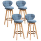 Modern Backrest Rotatable Counter Stool Wood Kitchen Bar Stool with Cushion and Pedal Light Blue Natural 4 Piece Set Clearhalo 'Bar Furniture' 'Bar Stools' 'bar_stools' 'furn' 'furn_bar_stools' 'furniture_bar_stools' 'Kitchen & Dining Furniture' 'kitchen&dining_furn' 'kitchen' 'kitchen_furn' Furniture' 4463254