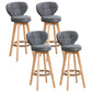 Modern Backrest Rotatable Counter Stool Wood Kitchen Bar Stool with Cushion and Pedal Grey Natural 4 Piece Set Clearhalo 'Bar Furniture' 'Bar Stools' 'bar_stools' 'furn' 'furn_bar_stools' 'furniture_bar_stools' 'Kitchen & Dining Furniture' 'kitchen&dining_furn' 'kitchen' 'kitchen_furn' Furniture' 4463256