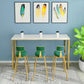 White Glam Style Bar Table Wood Rectangular Bar Table with Metal Base Clearhalo 'Bar Furniture' 'Bar Tables' 'bar_tables' 'furn' 'furn_bar_tables' 'Furniture' 'furniture_bar_tables' 'Kitchen & Dining Furniture' 4463266