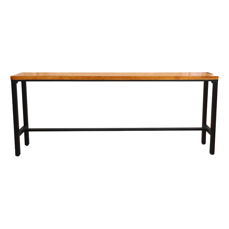 Brown Modern Style Bar Table in Metal and Wood Indoor Bar Counter Without Chairs Clearhalo 'Bar Furniture' 'Bar Tables' 'bar_tables' 'furn' 'furn_bar_tables' 'Furniture' 'furniture_bar_tables' 'Kitchen & Dining Furniture' 4463282