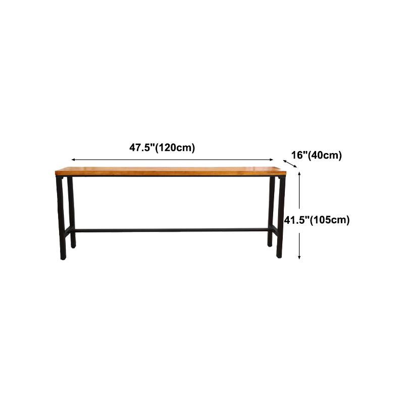 Brown Modern Style Bar Table in Metal and Wood Indoor Bar Counter Clearhalo 'Bar Furniture' 'Bar Tables' 'bar_tables' 'furn' 'furn_bar_tables' 'Furniture' 'furniture_bar_tables' 'Kitchen & Dining Furniture' 4463292