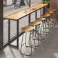 Modern Wood Pub Table with Rectangle Table Top Black Trestle Table with 42-inch Height 118.1"L x 15.7"W x 41.3"H Without Chairs Clearhalo 'Bar Furniture' 'Bar Tables' 'bar_tables' 'furn' 'furn_bar_tables' 'Furniture' 'furniture_bar_tables' 'Kitchen & Dining Furniture' 4463314