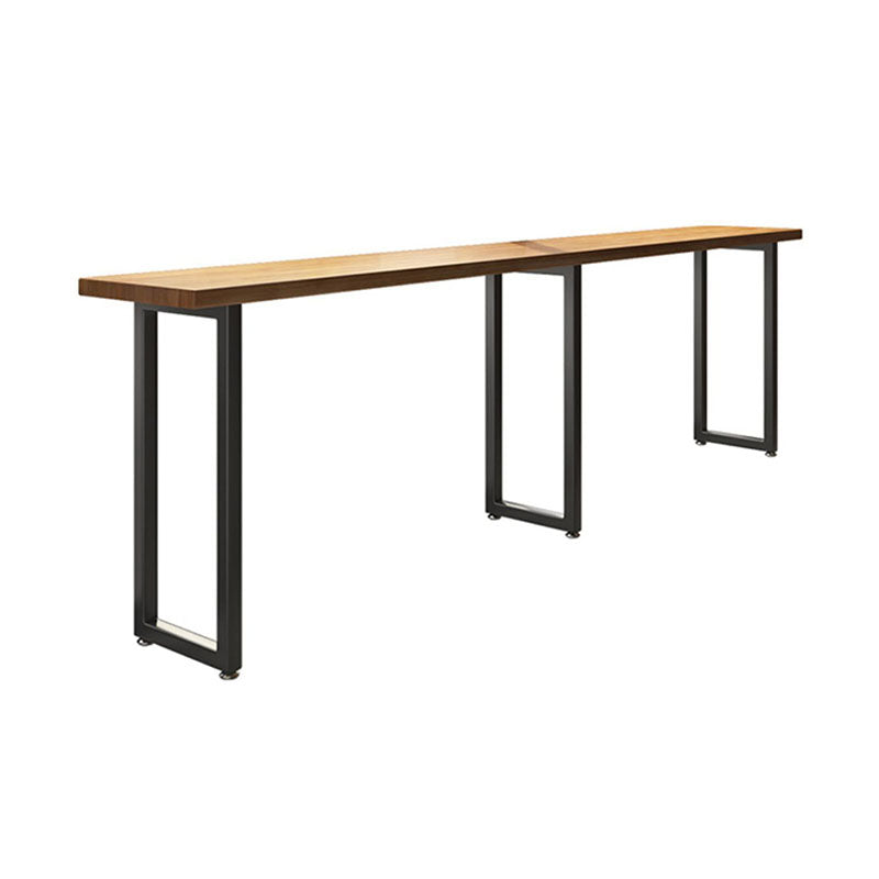 Modern Wood Pub Table with Rectangle Table Top Black Trestle Table with 42-inch Height Without Chairs Clearhalo 'Bar Furniture' 'Bar Tables' 'bar_tables' 'furn' 'furn_bar_tables' 'Furniture' 'furniture_bar_tables' 'Kitchen & Dining Furniture' 4463318