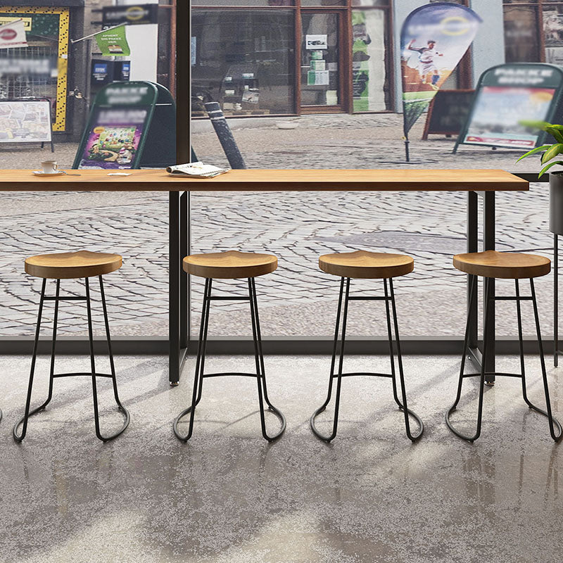 Modern Wood Pub Table with Rectangle Table Top Black Trestle Table with 42-inch Height Clearhalo 'Bar Furniture' 'Bar Tables' 'bar_tables' 'furn' 'furn_bar_tables' 'Furniture' 'furniture_bar_tables' 'Kitchen & Dining Furniture' 4463324
