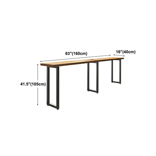 Modern Wood Pub Table with Rectangle Table Top Black Trestle Table with 42-inch Height Clearhalo 'Bar Furniture' 'Bar Tables' 'bar_tables' 'furn' 'furn_bar_tables' 'Furniture' 'furniture_bar_tables' 'Kitchen & Dining Furniture' 4463328