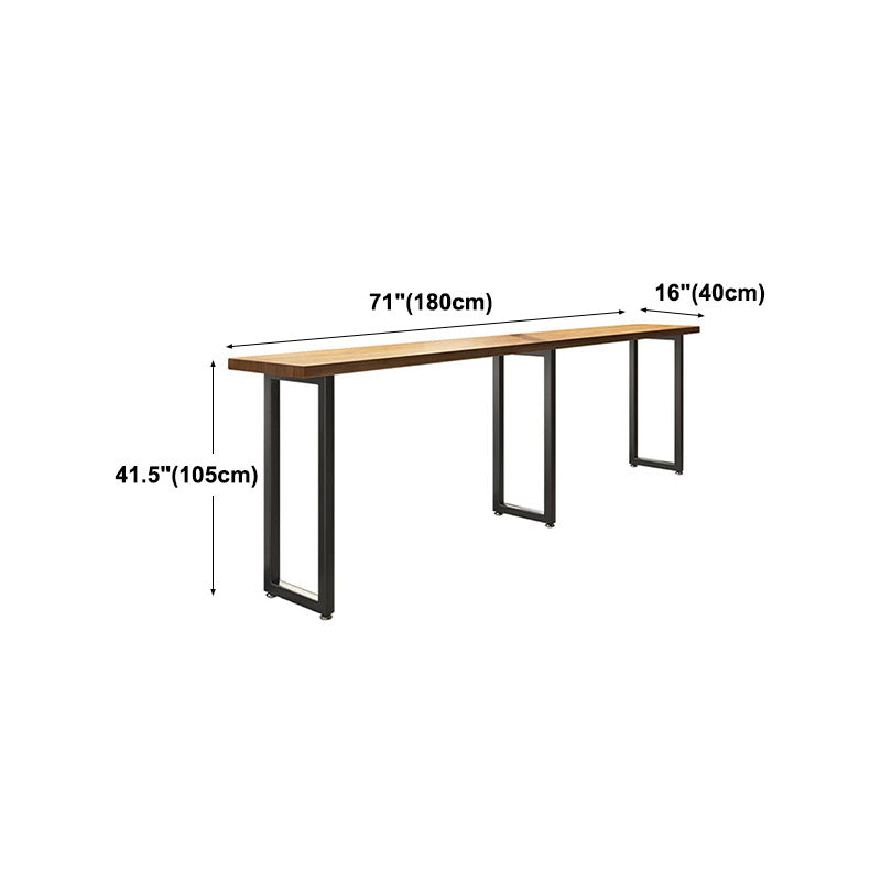 Modern Wood Pub Table with Rectangle Table Top Black Trestle Table with 42-inch Height Clearhalo 'Bar Furniture' 'Bar Tables' 'bar_tables' 'furn' 'furn_bar_tables' 'Furniture' 'furniture_bar_tables' 'Kitchen & Dining Furniture' 4463329