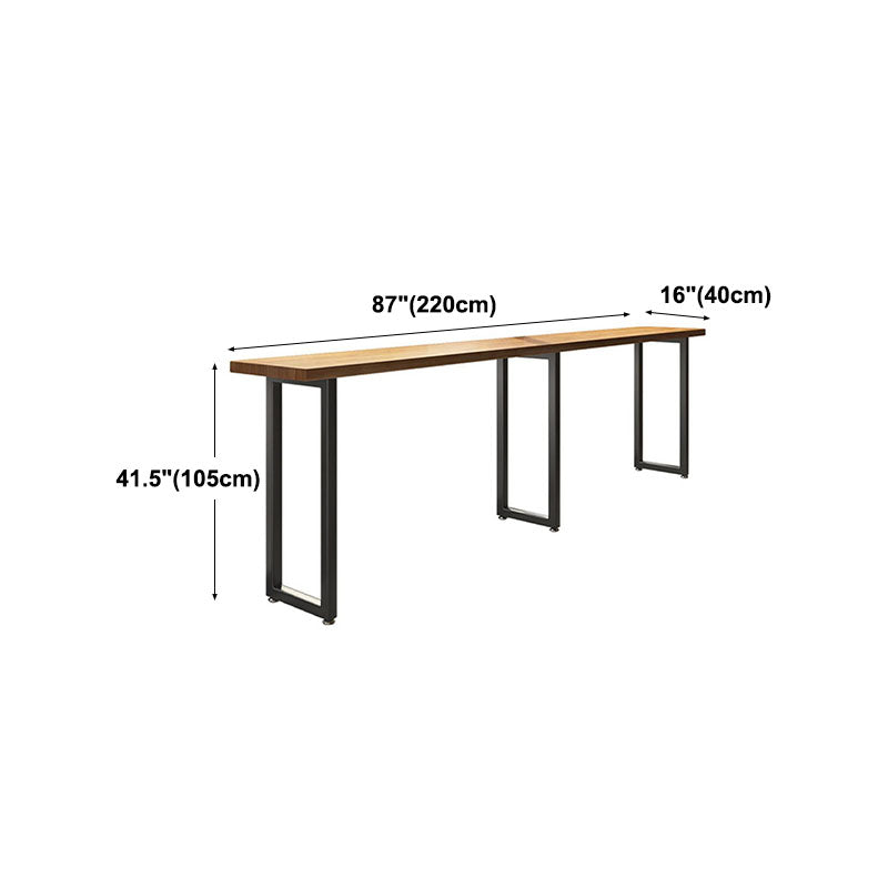 Modern Wood Pub Table with Rectangle Table Top Black Trestle Table with 42-inch Height Clearhalo 'Bar Furniture' 'Bar Tables' 'bar_tables' 'furn' 'furn_bar_tables' 'Furniture' 'furniture_bar_tables' 'Kitchen & Dining Furniture' 4463331