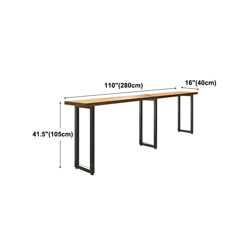 Modern Wood Pub Table with Rectangle Table Top Black Trestle Table with 42-inch Height Clearhalo 'Bar Furniture' 'Bar Tables' 'bar_tables' 'furn' 'furn_bar_tables' 'Furniture' 'furniture_bar_tables' 'Kitchen & Dining Furniture' 4463334