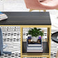 Glam Marble Bar Table with Rectangle Table Top Double Pedestal Table with 42-inch Height Clearhalo 'Bar Furniture' 'Bar Tables' 'bar_tables' 'furn' 'furn_bar_tables' 'Furniture' 'furniture_bar_tables' 'Kitchen & Dining Furniture' 4463347