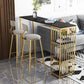 Glam Marble Bar Table with Rectangle Table Top Double Pedestal Table with 42-inch Height Clearhalo 'Bar Furniture' 'Bar Tables' 'bar_tables' 'furn' 'furn_bar_tables' 'Furniture' 'furniture_bar_tables' 'Kitchen & Dining Furniture' 4463349