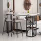 Glam White Marble Bar Table with Rectangle Table Top Gold Sled Table - 42" H 78.7"L x 15.7"W x 41.3"H Black White Without Chairs Clearhalo 'Bar Furniture' 'Bar Tables' 'bar_tables' 'furn' 'furn_bar_tables' 'Furniture' 'furniture_bar_tables' 'Kitchen & Dining Furniture' 4463362