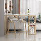 Glam White Marble Bar Table with Rectangle Table Top Gold Sled Table - 42" H Clearhalo 'Bar Furniture' 'Bar Tables' 'bar_tables' 'furn' 'furn_bar_tables' 'Furniture' 'furniture_bar_tables' 'Kitchen & Dining Furniture' 4463369