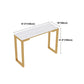 Glam White Marble Table with Rectangle Table Top Gold Sled Table - 42" H Clearhalo 'Bar Furniture' 'Bar Tables' 'bar_tables' 'furn' 'furn_bar_tables' 'Furniture' 'furniture_bar_tables' 'Kitchen & Dining Furniture' 4463422