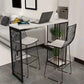 Modern White Marble Table with Rectangle Table Top Sled Table - 42" H 63"L x 15.7"W x 41.3"H Black White Without Chairs Clearhalo 'Bar Furniture' 'Bar Tables' 'bar_tables' 'furn' 'furn_bar_tables' 'Furniture' 'furniture_bar_tables' 'Kitchen & Dining Furniture' 4463445