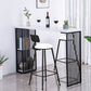 Modern White Marble Table with Rectangle Table Top Sled Table - 42" H Black White Without Chairs Clearhalo 'Bar Furniture' 'Bar Tables' 'bar_tables' 'furn' 'furn_bar_tables' 'Furniture' 'furniture_bar_tables' 'Kitchen & Dining Furniture' 4463446
