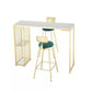 Modern White Marble Table with Rectangle Table Top Sled Table - 42" H Clearhalo 'Bar Furniture' 'Bar Tables' 'bar_tables' 'furn' 'furn_bar_tables' 'Furniture' 'furniture_bar_tables' 'Kitchen & Dining Furniture' 4463450