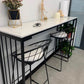 Modern White Marble Table with Rectangle Table Top Sled Table - 42" H Clearhalo 'Bar Furniture' 'Bar Tables' 'bar_tables' 'furn' 'furn_bar_tables' 'Furniture' 'furniture_bar_tables' 'Kitchen & Dining Furniture' 4463453