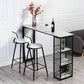 Glam White Marble Table with Rectangle Table Top Double Pedestal Table - 42" H 70.9"L x 15.7"W x 41.3"H Black Without Chairs Clearhalo 'Bar Furniture' 'Bar Tables' 'bar_tables' 'furn' 'furn_bar_tables' 'Furniture' 'furniture_bar_tables' 'Kitchen & Dining Furniture' 4463479