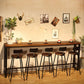 Modern Wood Bar Table with Rectangle Table Top Black Trestle Table with 42-inch Height 102.4"L x 15.7"W x 41.3"H Without Chairs Clearhalo 'Bar Furniture' 'Bar Tables' 'bar_tables' 'furn' 'furn_bar_tables' 'Furniture' 'furniture_bar_tables' 'Kitchen & Dining Furniture' 4463494