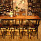 Modern Wood Bar Table with Rectangle Table Top Black Trestle Table with 42-inch Height 94.5"L x 15.7"W x 41.3"H Without Chairs Clearhalo 'Bar Furniture' 'Bar Tables' 'bar_tables' 'furn' 'furn_bar_tables' 'Furniture' 'furniture_bar_tables' 'Kitchen & Dining Furniture' 4463495