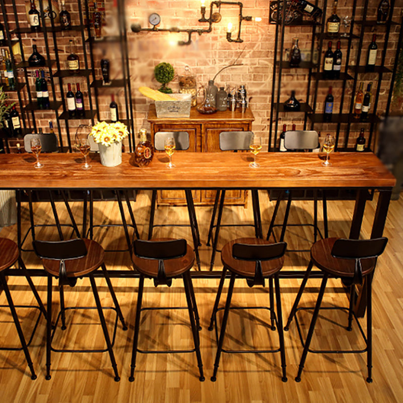 Modern Wood Bar Table with Rectangle Table Top Black Trestle Table with 42-inch Height 94.5"L x 15.7"W x 41.3"H Without Chairs Clearhalo 'Bar Furniture' 'Bar Tables' 'bar_tables' 'furn' 'furn_bar_tables' 'Furniture' 'furniture_bar_tables' 'Kitchen & Dining Furniture' 4463495