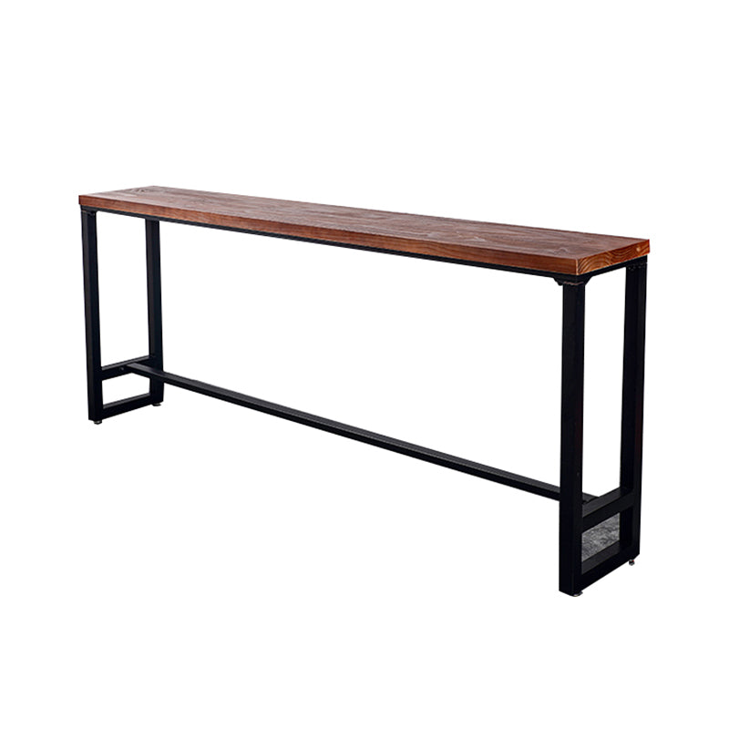 Modern Wood Bar Table with Rectangle Table Top Black Trestle Table with 42-inch Height Without Chairs Clearhalo 'Bar Furniture' 'Bar Tables' 'bar_tables' 'furn' 'furn_bar_tables' 'Furniture' 'furniture_bar_tables' 'Kitchen & Dining Furniture' 4463496