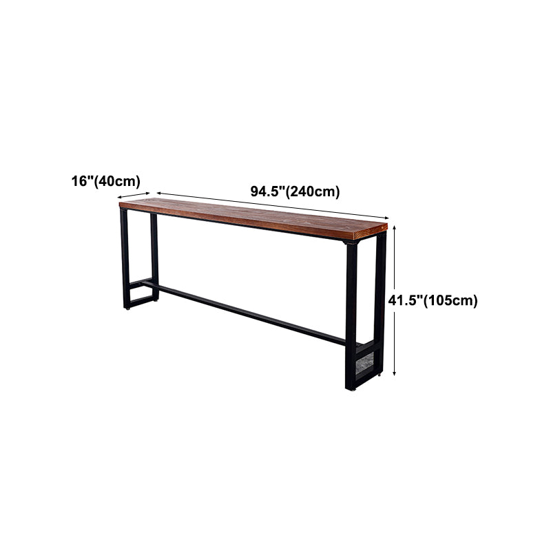 Modern Wood Bar Table with Rectangle Table Top Black Trestle Table with 42-inch Height Clearhalo 'Bar Furniture' 'Bar Tables' 'bar_tables' 'furn' 'furn_bar_tables' 'Furniture' 'furniture_bar_tables' 'Kitchen & Dining Furniture' 4463507
