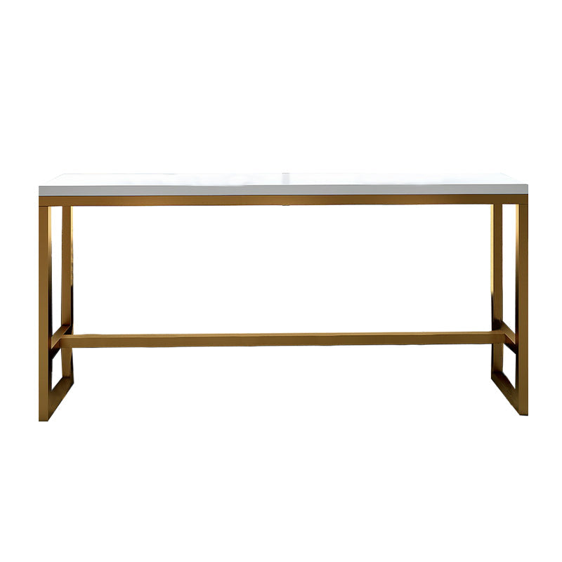 White Glam Style Bar Table in Metal and Wood Bar Indoor Bar Counter Clearhalo 'Bar Furniture' 'Bar Tables' 'bar_tables' 'furn' 'furn_bar_tables' 'Furniture' 'furniture_bar_tables' 'Kitchen & Dining Furniture' 4463515