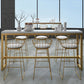 White Glam Style Bar Table in Metal and Wood Bar Indoor Bar Counter Clearhalo 'Bar Furniture' 'Bar Tables' 'bar_tables' 'furn' 'furn_bar_tables' 'Furniture' 'furniture_bar_tables' 'Kitchen & Dining Furniture' 4463520