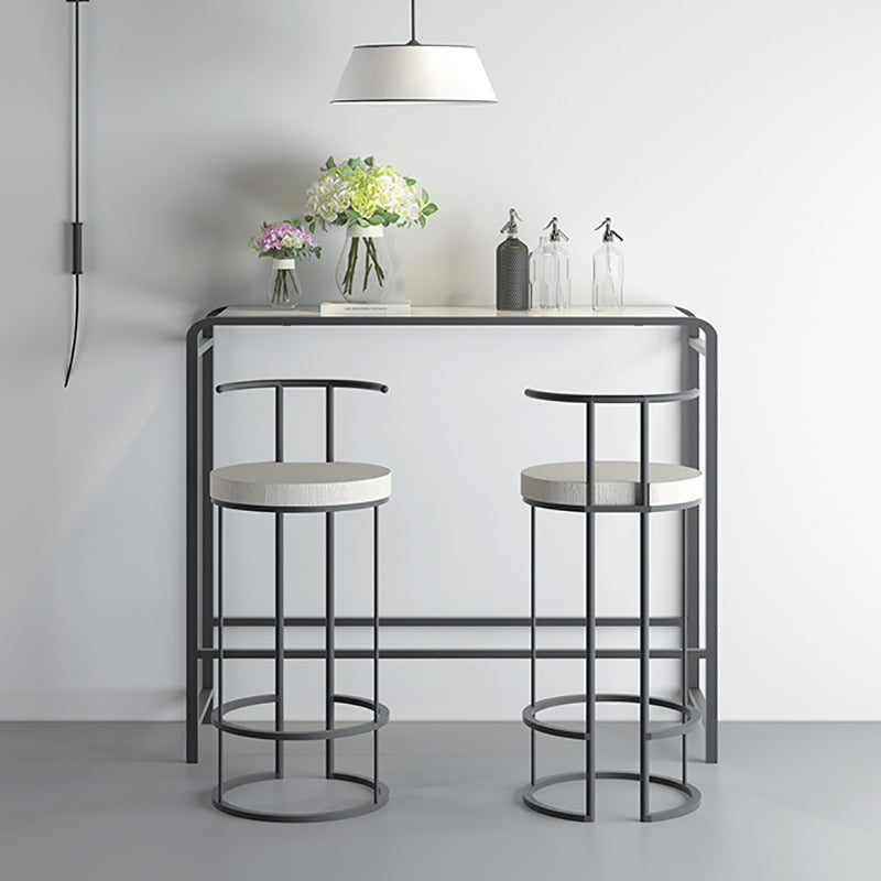 White and Pink Modern Style Bar Table in Wood and Metal Bar Table Milk Tea Shop Bar Table 63"L x 16"W x 43"H Black Without Chairs Clearhalo 'Bar Furniture' 'Bar Tables' 'bar_tables' 'furn' 'furn_bar_tables' 'Furniture' 'furniture_bar_tables' 'Kitchen & Dining Furniture' 4463543