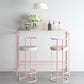 White and Pink Modern Style Bar Table in Wood and Metal Bar Table Milk Tea Shop Bar Table 63"L x 16"W x 43"H Pink Without Chairs Clearhalo 'Bar Furniture' 'Bar Tables' 'bar_tables' 'furn' 'furn_bar_tables' 'Furniture' 'furniture_bar_tables' 'Kitchen & Dining Furniture' 4463545