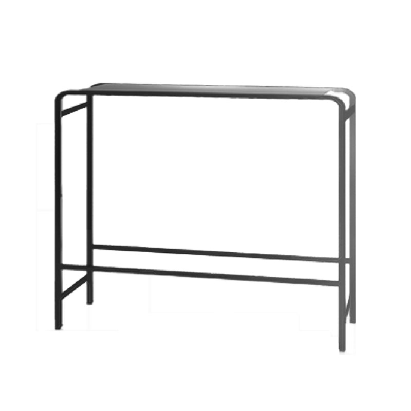 White and Pink Modern Style Bar Table in Wood and Metal Bar Table Milk Tea Shop Bar Table Black Without Chairs Clearhalo 'Bar Furniture' 'Bar Tables' 'bar_tables' 'furn' 'furn_bar_tables' 'Furniture' 'furniture_bar_tables' 'Kitchen & Dining Furniture' 4463546