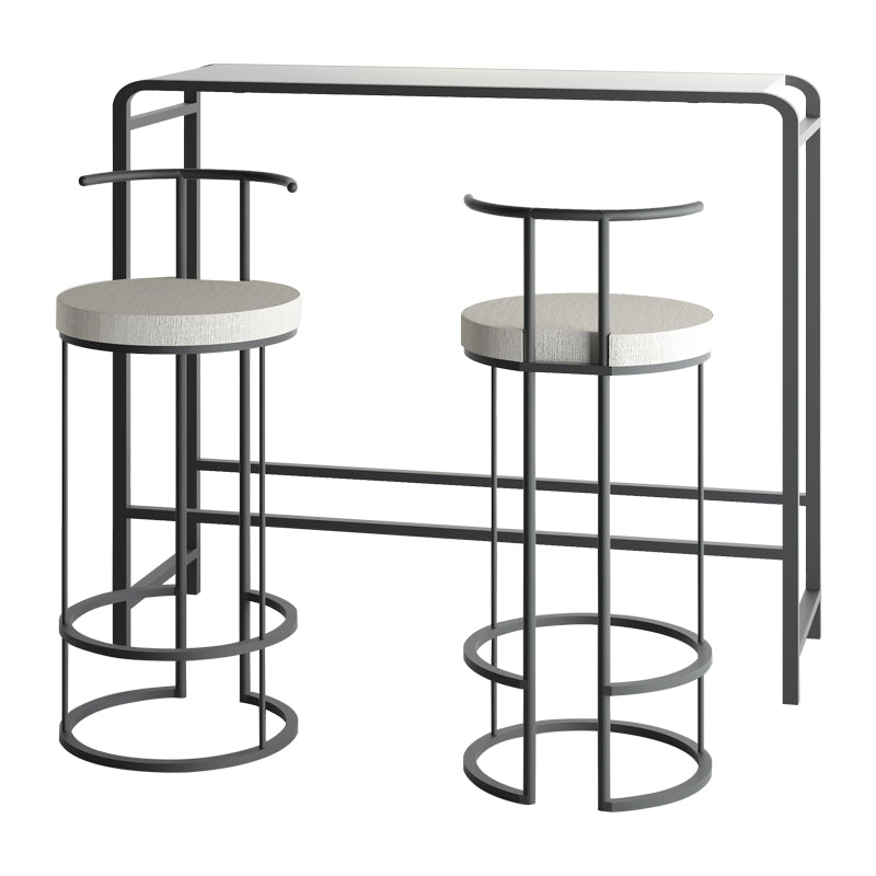 White and Pink Modern Style Bar Table in Wood and Metal Bar Table Milk Tea Shop Bar Table Clearhalo 'Bar Furniture' 'Bar Tables' 'bar_tables' 'furn' 'furn_bar_tables' 'Furniture' 'furniture_bar_tables' 'Kitchen & Dining Furniture' 4463547