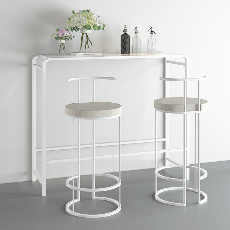 White and Pink Modern Style Bar Table in Wood and Metal Bar Table Milk Tea Shop Bar Table White Without Chairs Clearhalo 'Bar Furniture' 'Bar Tables' 'bar_tables' 'furn' 'furn_bar_tables' 'Furniture' 'furniture_bar_tables' 'Kitchen & Dining Furniture' 4463550