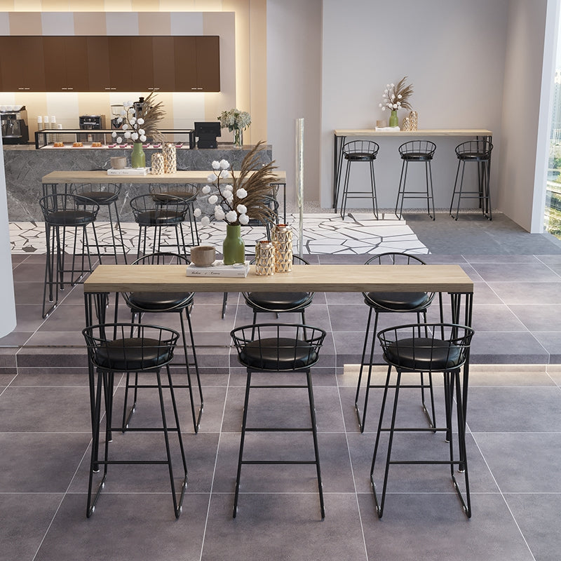 White Modern Style Rectangle Bar Table in Faux Marble and Metal Bar Table, Only Table Wood Without Chairs Clearhalo 'Bar Furniture' 'Bar Tables' 'bar_tables' 'furn' 'furn_bar_tables' 'Furniture' 'furniture_bar_tables' 'Kitchen & Dining Furniture' 4463557