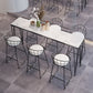 White Modern Style Rectangle Bar Table in Faux Marble and Metal Bar Table, Only Table 94.5"L x 15.7"W x 41.3"H Faux Marble Without Chairs Clearhalo 'Bar Furniture' 'Bar Tables' 'bar_tables' 'furn' 'furn_bar_tables' 'Furniture' 'furniture_bar_tables' 'Kitchen & Dining Furniture' 4463558