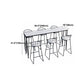 White Modern Style Rectangle Bar Table in Faux Marble and Metal Bar Table, Only Table Clearhalo 'Bar Furniture' 'Bar Tables' 'bar_tables' 'furn' 'furn_bar_tables' 'Furniture' 'furniture_bar_tables' 'Kitchen & Dining Furniture' 4463563