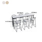 White Modern Style Rectangle Bar Table in Faux Marble and Metal Bar Table, Only Table Clearhalo 'Bar Furniture' 'Bar Tables' 'bar_tables' 'furn' 'furn_bar_tables' 'Furniture' 'furniture_bar_tables' 'Kitchen & Dining Furniture' 4463568