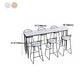 White Modern Style Rectangle Bar Table in Faux Marble and Metal Bar Table, Only Table Clearhalo 'Bar Furniture' 'Bar Tables' 'bar_tables' 'furn' 'furn_bar_tables' 'Furniture' 'furniture_bar_tables' 'Kitchen & Dining Furniture' 4463570