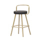 Contemporary Metal Leather Bar Stools Indoor Barstool with Iron Legs and Low Back,1 Piece Gold Clearhalo 'Bar Furniture' 'Bar Stools' 'bar_stools' 'furn' 'furn_bar_stools' 'furniture_bar_stools' 'Kitchen & Dining Furniture' 'kitchen&dining_furn' 'kitchen' 'kitchen_furn' Furniture' 4463601