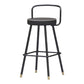Contemporary Metal Leather Bar Stools Indoor Barstool with Iron Legs and Low Back,1 Piece Clearhalo 'Bar Furniture' 'Bar Stools' 'bar_stools' 'furn' 'furn_bar_stools' 'furniture_bar_stools' 'Kitchen & Dining Furniture' 'kitchen&dining_furn' 'kitchen' 'kitchen_furn' Furniture' 4463602