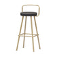 Contemporary Metal Leather Bar Stools Indoor Barstool with Iron Legs and Low Back,1 Piece Gold Clearhalo 'Bar Furniture' 'Bar Stools' 'bar_stools' 'furn' 'furn_bar_stools' 'furniture_bar_stools' 'Kitchen & Dining Furniture' 'kitchen&dining_furn' 'kitchen' 'kitchen_furn' Furniture' 4463603