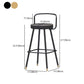 Contemporary Metal Leather Bar Stools Indoor Barstool with Iron Legs and Low Back,1 Piece Clearhalo 'Bar Furniture' 'Bar Stools' 'bar_stools' 'furn' 'furn_bar_stools' 'furniture_bar_stools' 'Kitchen & Dining Furniture' 'kitchen&dining_furn' 'kitchen' 'kitchen_furn' Furniture' 4463606