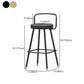 Contemporary Metal Leather Bar Stools Indoor Barstool with Iron Legs and Low Back,1 Piece Clearhalo 'Bar Furniture' 'Bar Stools' 'bar_stools' 'furn' 'furn_bar_stools' 'furniture_bar_stools' 'Kitchen & Dining Furniture' 'kitchen&dining_furn' 'kitchen' 'kitchen_furn' Furniture' 4463609