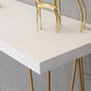 White Glam Style Bar Table in Iron and Wood Bar Indoor Bar Counter Clearhalo 'Bar Furniture' 'Bar Tables' 'bar_tables' 'furn' 'furn_bar_tables' 'Furniture' 'furniture_bar_tables' 'Kitchen & Dining Furniture' 4463616