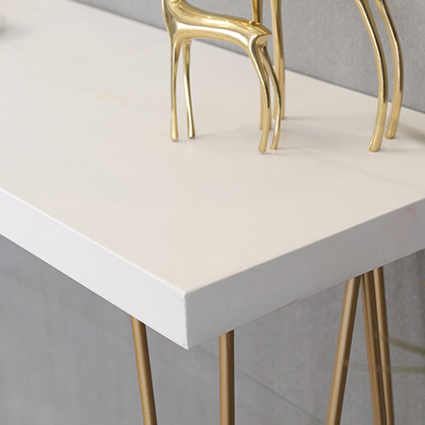 White Glam Style Bar Table in Iron and Wood Bar Indoor Bar Counter Clearhalo 'Bar Furniture' 'Bar Tables' 'bar_tables' 'furn' 'furn_bar_tables' 'Furniture' 'furniture_bar_tables' 'Kitchen & Dining Furniture' 4463616