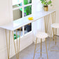 White Glam Style Bar Table in Iron and Wood Bar Indoor Bar Counter Clearhalo 'Bar Furniture' 'Bar Tables' 'bar_tables' 'furn' 'furn_bar_tables' 'Furniture' 'furniture_bar_tables' 'Kitchen & Dining Furniture' 4463618