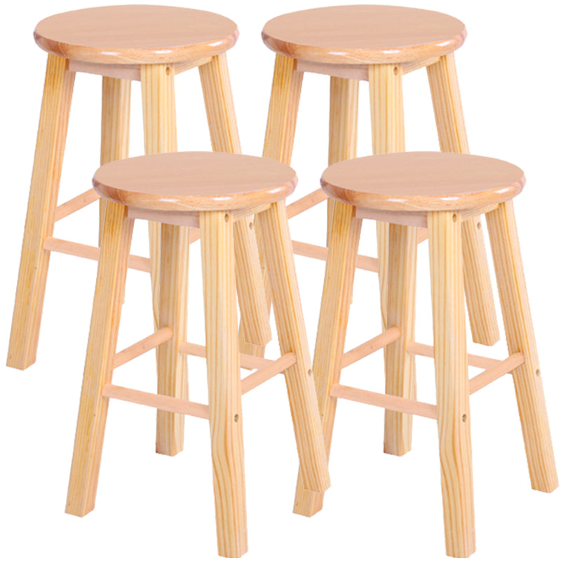 Contemporary Solid Wood Barstools Indoor Bar Stool with Wood Seat and Footrest Wood 4 Piece Set Clearhalo 'Bar Furniture' 'Bar Stools' 'bar_stools' 'furn' 'furn_bar_stools' 'furniture_bar_stools' 'Kitchen & Dining Furniture' 'kitchen&dining_furn' 'kitchen' 'kitchen_furn' Furniture' 4463629